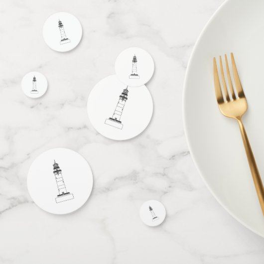 Abgeschiedene Leuchtturmlinie Zeichnend Konfetti (Gruppe)