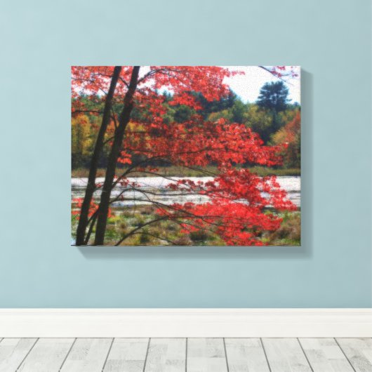 Abgeschiedene Moornatur im Herbst Leinwanddruck (Insitu (Holzboden))