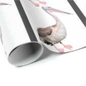 Abgeschiedenen der großen weißen pelikanischen Pos Geschenkpapier (Rolleneckpunkt)