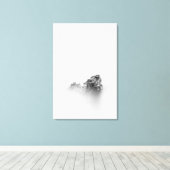 Abgeschiedener Fels in einem Nebel Leinwanddruck (Insitu (Holzboden))