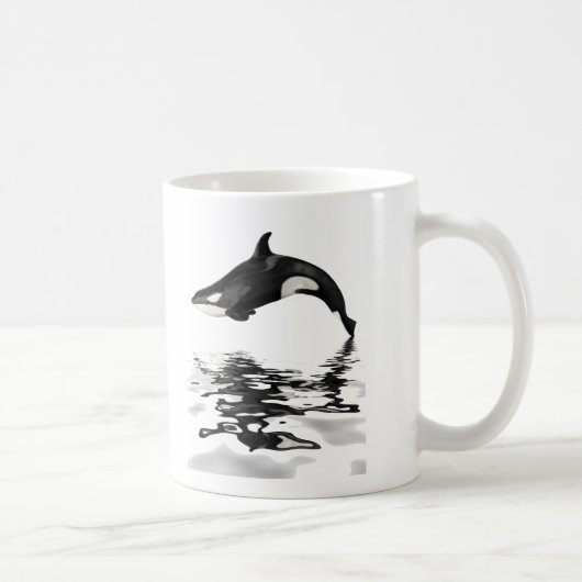 Abgeschiedener Killerwal mit Reflektion Kaffeetasse (Rechts)