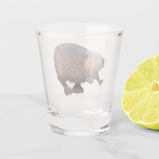 Abgeschiedener nordamerikanischer Biber Schnapsglas (Rückseite)