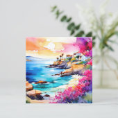 "Abgeschiedener Strand" Feiertagskarte (Stehend Vorderseite)