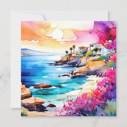 "Abgeschiedener Strand" Feiertagskarte (Vorderseite)