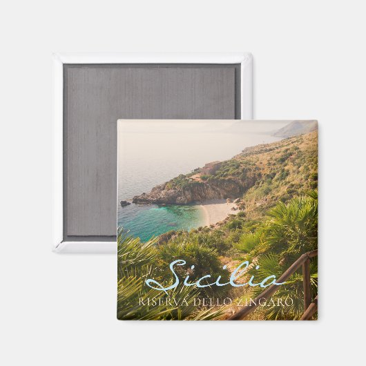 Abgeschiedener Strand in Lo Zingaro, Sizilien Magnet (Vorderseite/Rückseite)