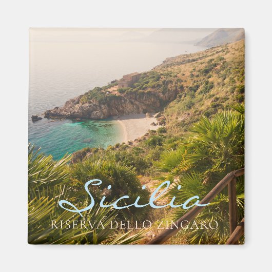 Abgeschiedener Strand in Lo Zingaro, Sizilien Magnet (Vorne)