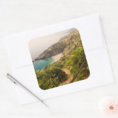 Abgeschiedener Strand in Lo Zingaro, Sizilien Quadratischer Aufkleber (Umschlag)