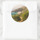 Abgeschiedener Strand in Lo Zingaro, Sizilien Runder Aufkleber (Tasche)