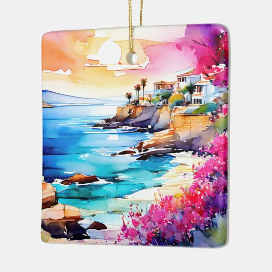 "Abgeschiedener Strand" Keramikornament (Links)