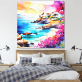 "Abgeschiedener Strand" Leinwanddruck (Insitu (Schlafzimmer))