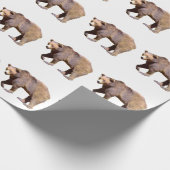 Abgeschiedener viereckiger brauner Bärenaufkleber  Geschenkpapier (Ecke)