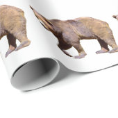 Abgeschiedener viereckiger brauner Bärenaufkleber Geschenkpapier (Rolleneckpunkt)