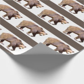 Abgeschiedener viereckiger brauner Bärenaufkleber Geschenkpapier (Ecke)