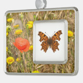 Abgeschiedenes Commandschmetterling Postkarte Post Rahmen-Ornament Silber (Links)