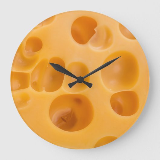 Abgeschiedenes Käsestück, schönes Design Große Wanduhr (Vorderseite)