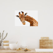 Abgeschiedenes Portrait von Giraffe PNG Poster (Küche)