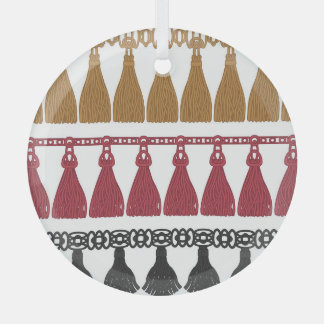 Abgeschiedenes Tassel Fringe Garland Set. Ornament Aus Glas