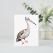 Abgeschiedenes Weißpelikan Postkarte (Stehend Vorderseite)