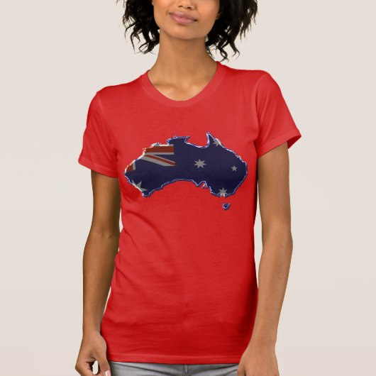 Abgeschrägte Flaggenkarte von Australien T-Shirt (Vorderseite)