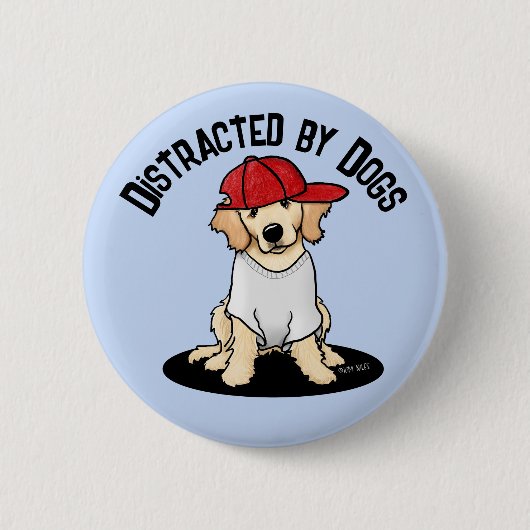 Abgesehen von Hunden Retriever Button (Vorderseite)