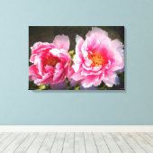 Abgesehen von rosa Peonies Leinwanddruck (Insitu (Holzboden))