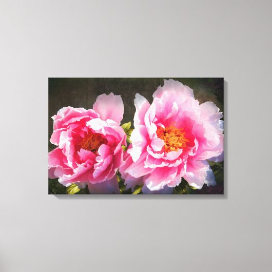 Abgesehen von rosa Peonies Leinwanddruck (Vorderseite)