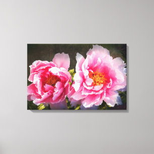Abgesonderte weg, rosa Pfingstrosen Leinwanddruck