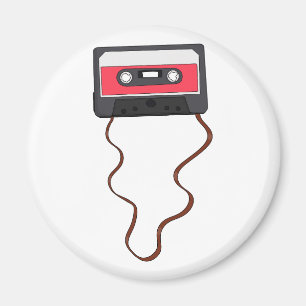 Abgespulte Kassette Mixtape Retro Vintage Magnet