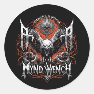 Abgesteckte grafische Darstellung von Heavy Metal  Runder Aufkleber