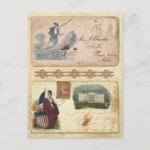 Abgestempelte Civil War-Umschläge mit Columbia Postkarte