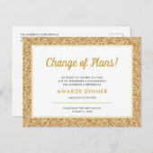 Abgestorbener Gold-Glitzer Postkarte (Vorne/Hinten)