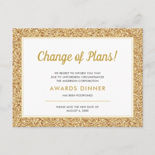 Abgestorbener Gold-Glitzer Postkarte (Vorderseite)