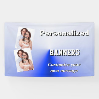 Abgestufte hellblaue Fotoschablone Banner