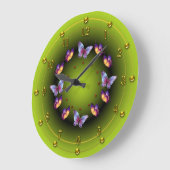 Abgestufter grüner Schmetterlingsring Große Wanduhr (Winkel)