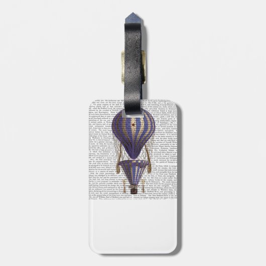 Abgestuftes Heißluft-Ballon-Blau Gepäckanhänger (Rückseite vertikal)