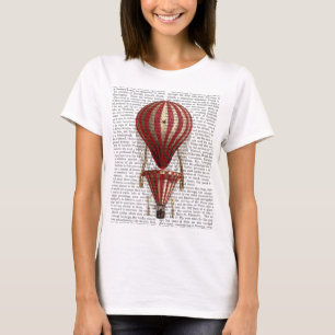 Abgestuftes Heißluft-Ballon-Druck-Rot T-Shirt