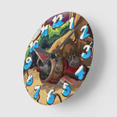 Abgestürzte Kampfflugzeuge aus dem Weltkrieg Runde Wanduhr (Winkel)