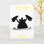 Abgestürzter Duck-Cartoon wird bald gut Karte (Gelbe Blume)