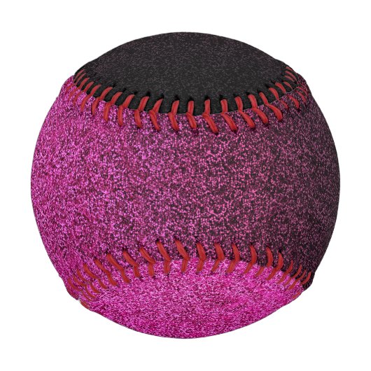 Abgestürzter rosa und schwarzer Glitzer Baseball (Vorderseite)