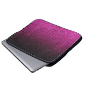 Abgestürzter rosa und schwarzer Glitzer Laptopschutzhülle (Vorne Knopf)