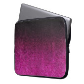 Abgestürzter rosa und schwarzer Glitzer Laptopschutzhülle (Vorderseite Links)