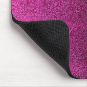 Abgestürzter rosa und schwarzer Glitzer Mousepad (Ecke)