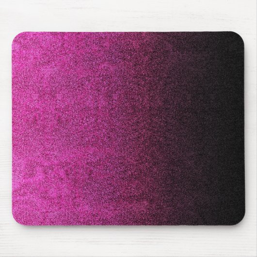 Abgestürzter rosa und schwarzer Glitzer Mousepad (Vorne)
