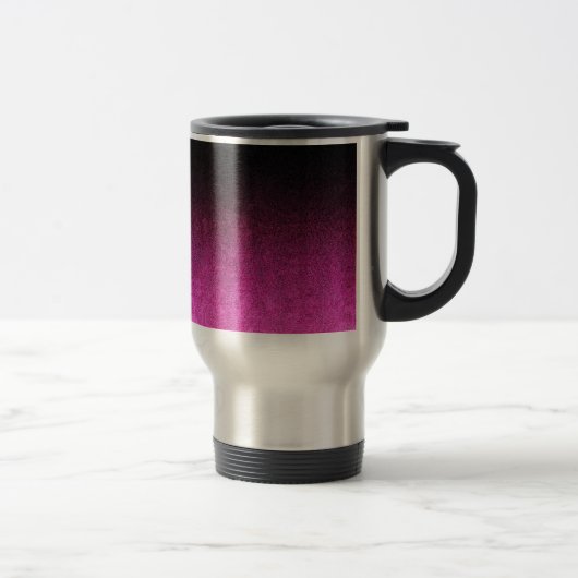 Abgestürzter rosa und schwarzer Glitzer Reisebecher (Rechts)