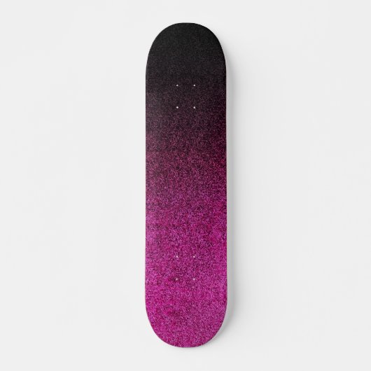 Abgestürzter rosa und schwarzer Glitzer Skateboard (Vorne)