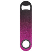 Abgestürzter rosa und schwarzer Glitzer Speed Flaschenöffner (Rückseite)