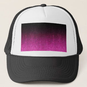Abgestürzter rosa und schwarzer Glitzer Truckerkappe