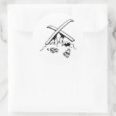 Abgestürzter Skiier Runder Aufkleber (Tasche)