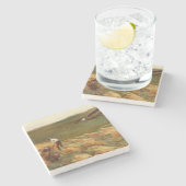 Abgestürztes Flugzeug (von John Singer Sargent) Steinuntersetzer (Seitenansicht)