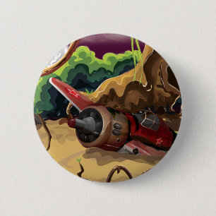 Abgestürztes Kampfflugzeug des Zweiten Weltkriegs Button